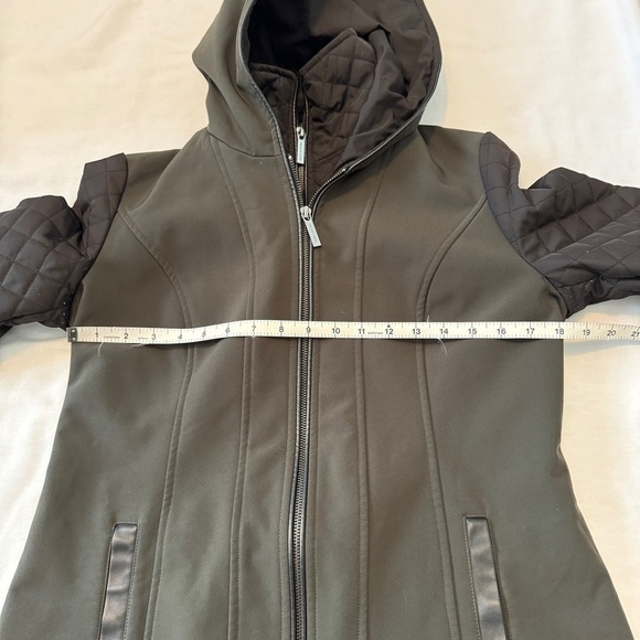 Michael Michael Kors XS Black Mixed Media Soft Shell Trench Coat Jacket - Picture 7 of 10